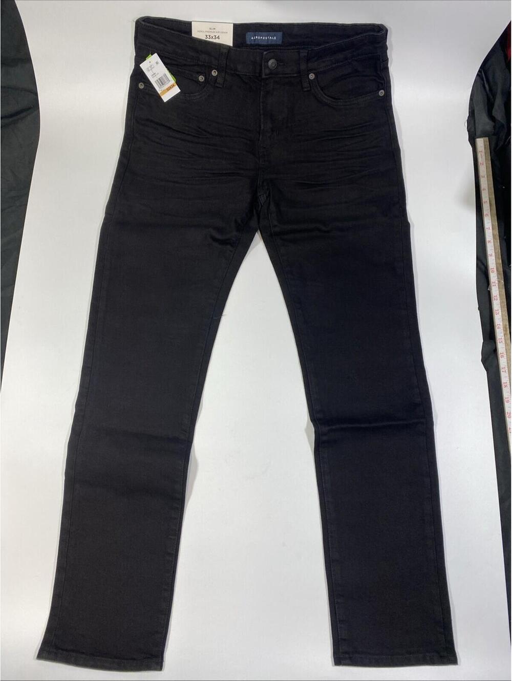 Aeropostale Men's Slim Straight Jeans Black Size 33x34 NWT New With Tags
